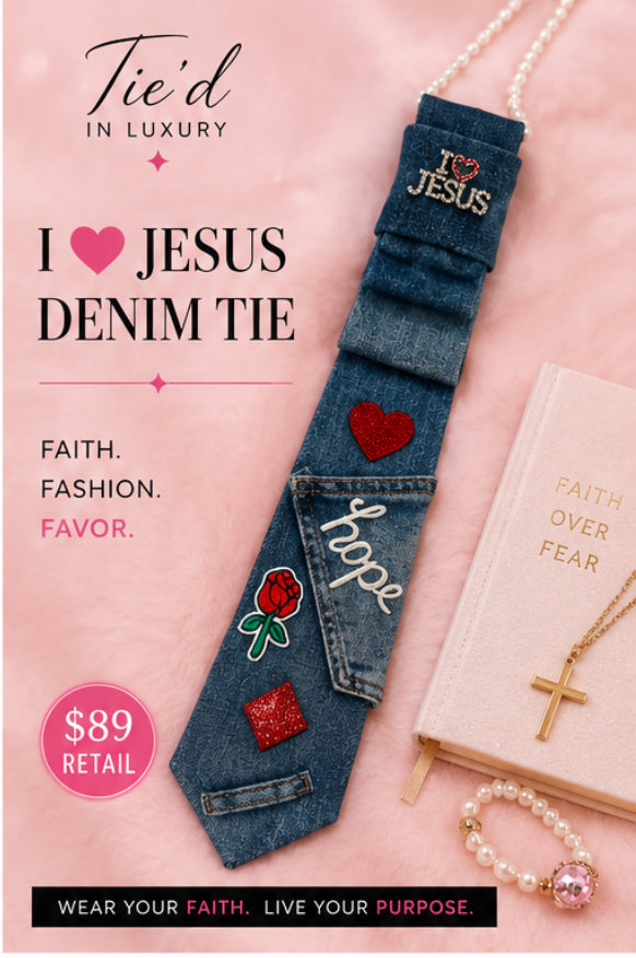 I ❤️ Jesus Denim Tie