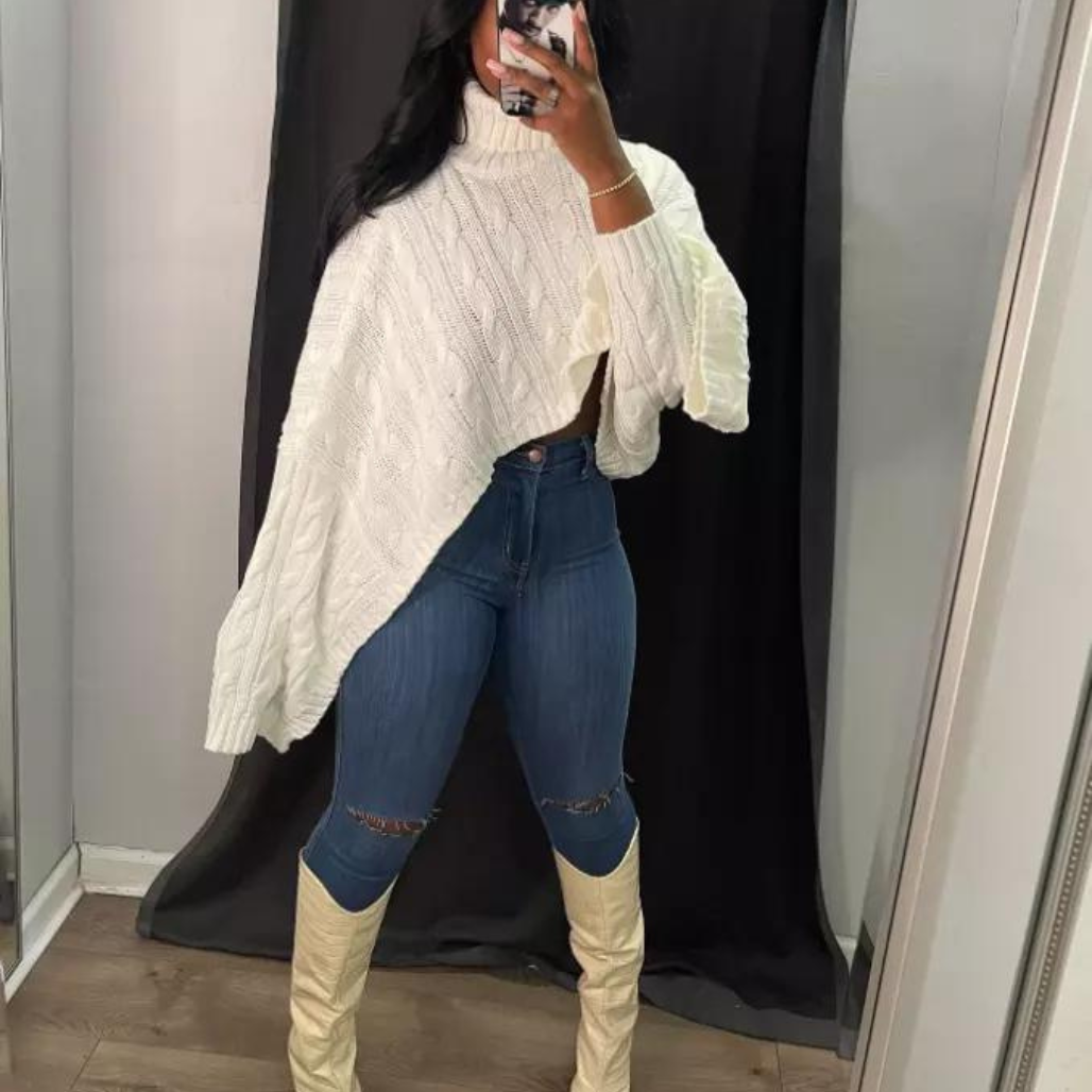A-Symmetrical Crop Sweater