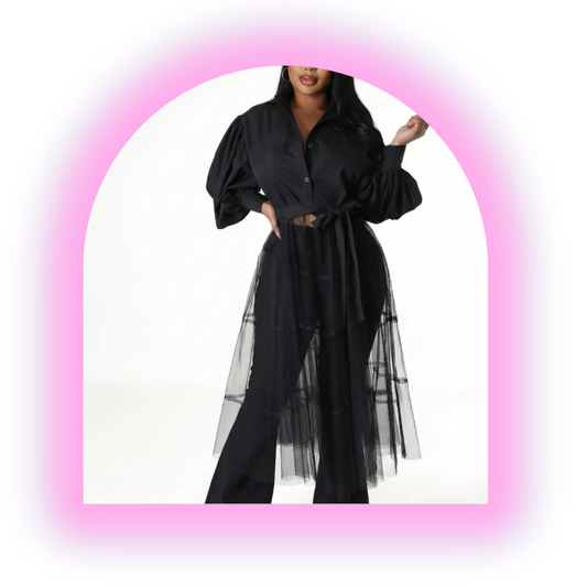 Mystique Puff Sleeve Tulle Blouse