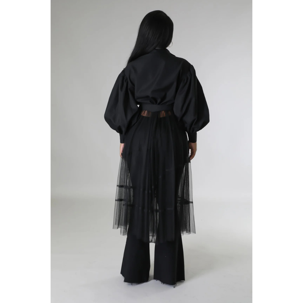 Mystique Puff Sleeve Tulle Blouse