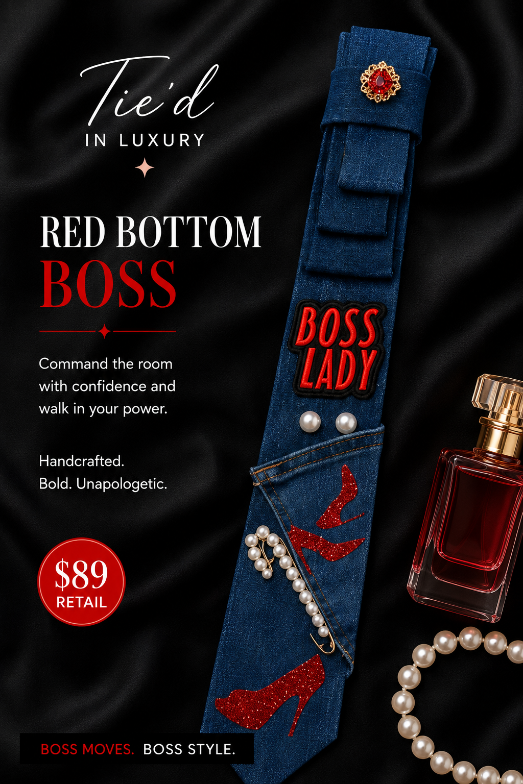 Red Bottom Boss Tie